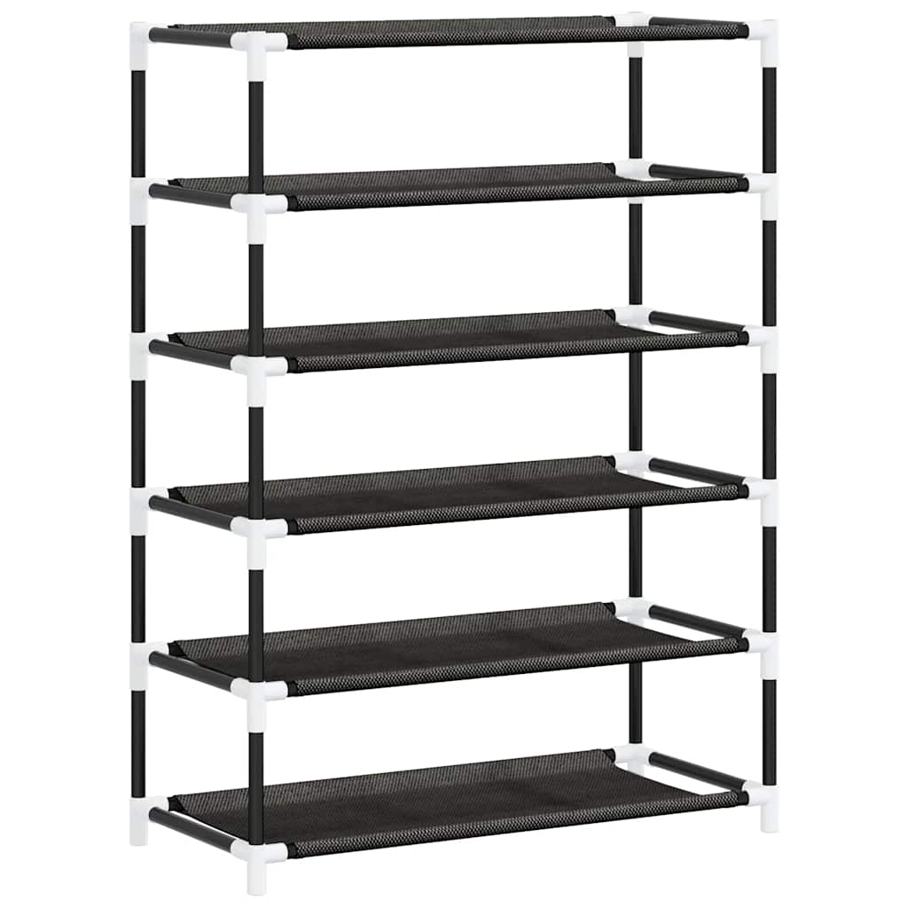 Scarpiera Nera 60x28x90 cm Tessuto