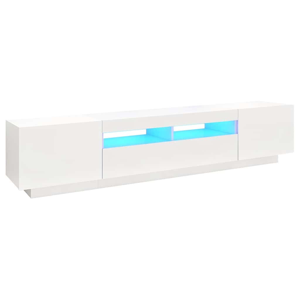 Mobile Porta TV con Luci LED Bianco 200x35x40 cm