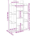 Libreria Grigio Cemento 86x25,5x140 cm in Truciolato