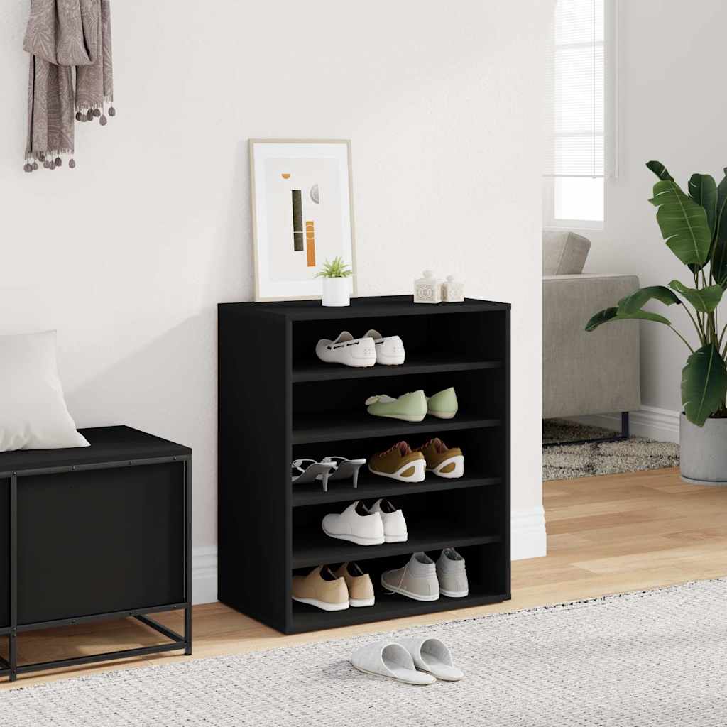 Scarpiera Nera 60x35x70 cm in Truciolato