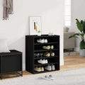 Scarpiera Nera 60x35x70 cm in Truciolato