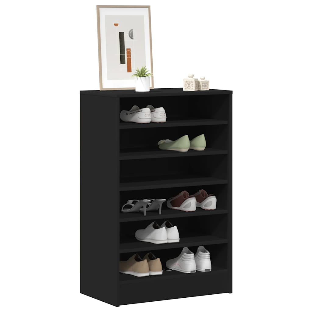 Scarpiera Nera 60x35x92 cm in Truciolato