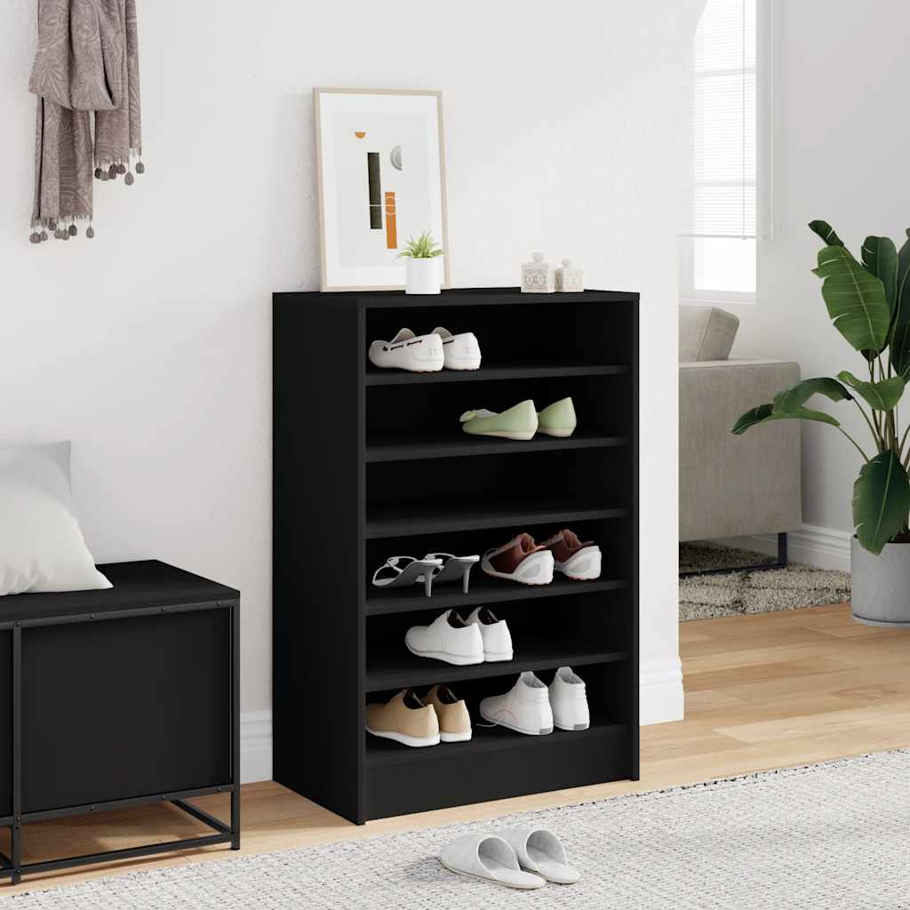 Scarpiera Nera 60x35x92 cm in Truciolato