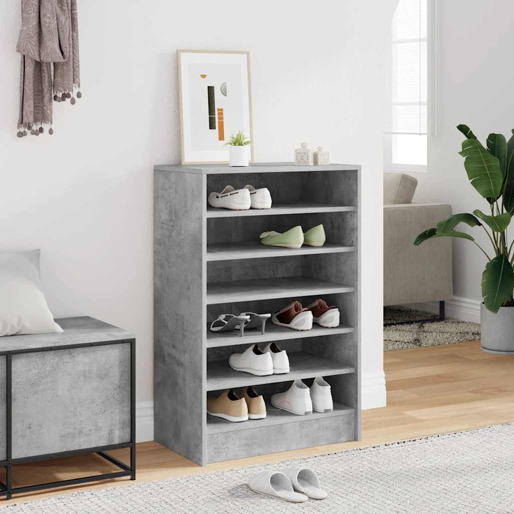 Scarpiera Grigio Cemento 60x35x92 cm in Truciolato
