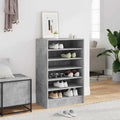Scarpiera Grigio Cemento 60x35x92 cm in Truciolato