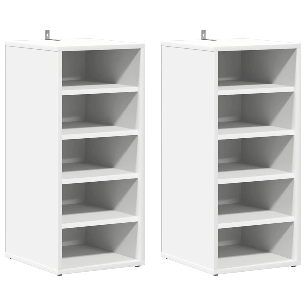 Scarpiere 2 pz Bianche 31,5x35x70 cm in Truciolato