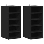 Scarpiere 2 pz Nere 31,5x35x70 cm in Truciolato