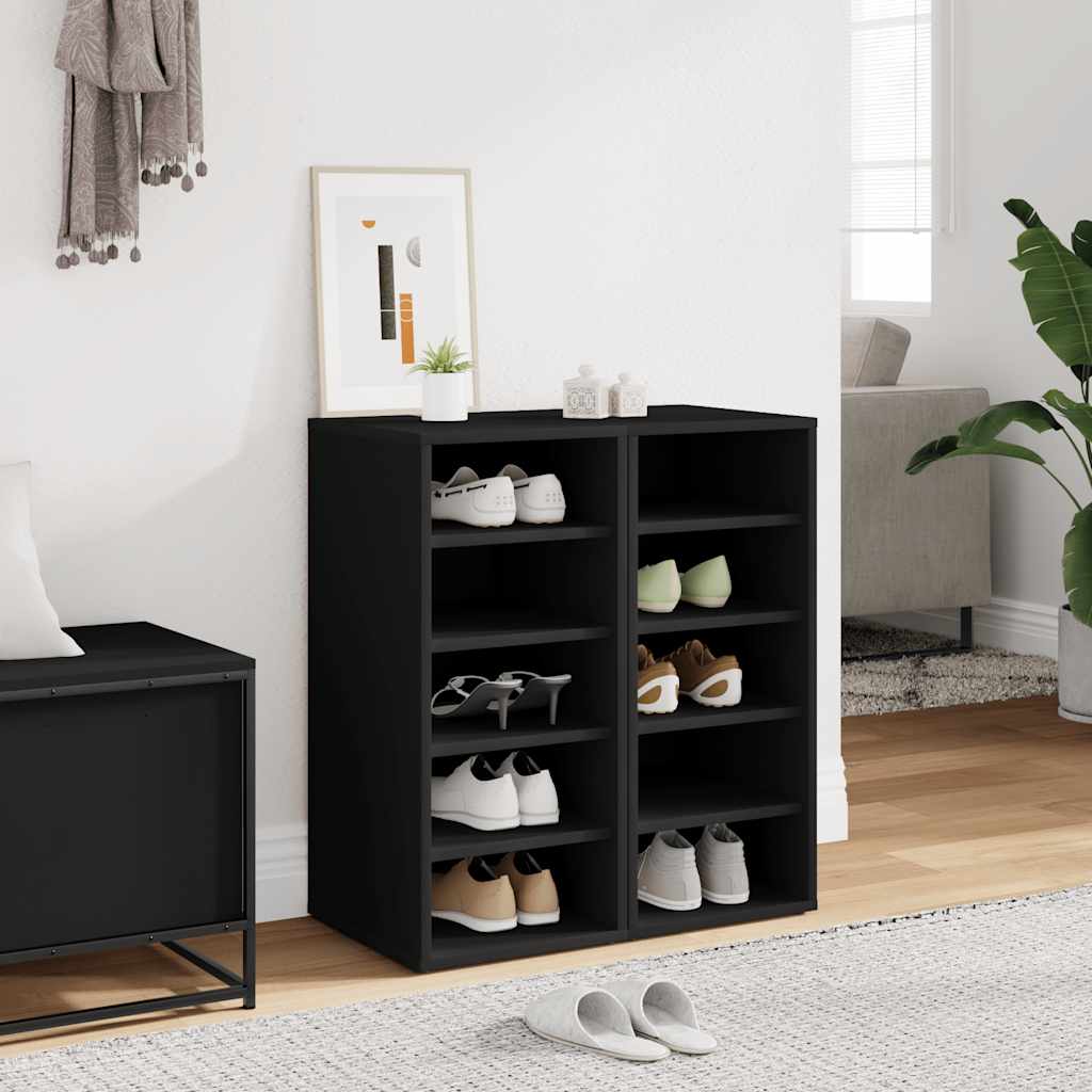 Scarpiere 2 pz Nere 31,5x35x70 cm in Truciolato