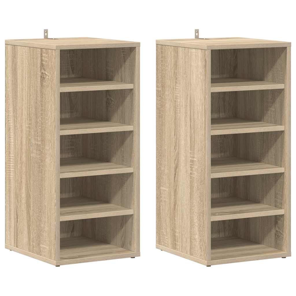 Scarpiere 2 pz Rovere Sonoma 31,5x35x70 cm in Truciolato