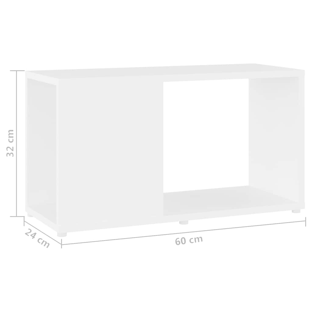 Mobile Porta TV Bianco 60x24x32 cm in Legno Multistrato