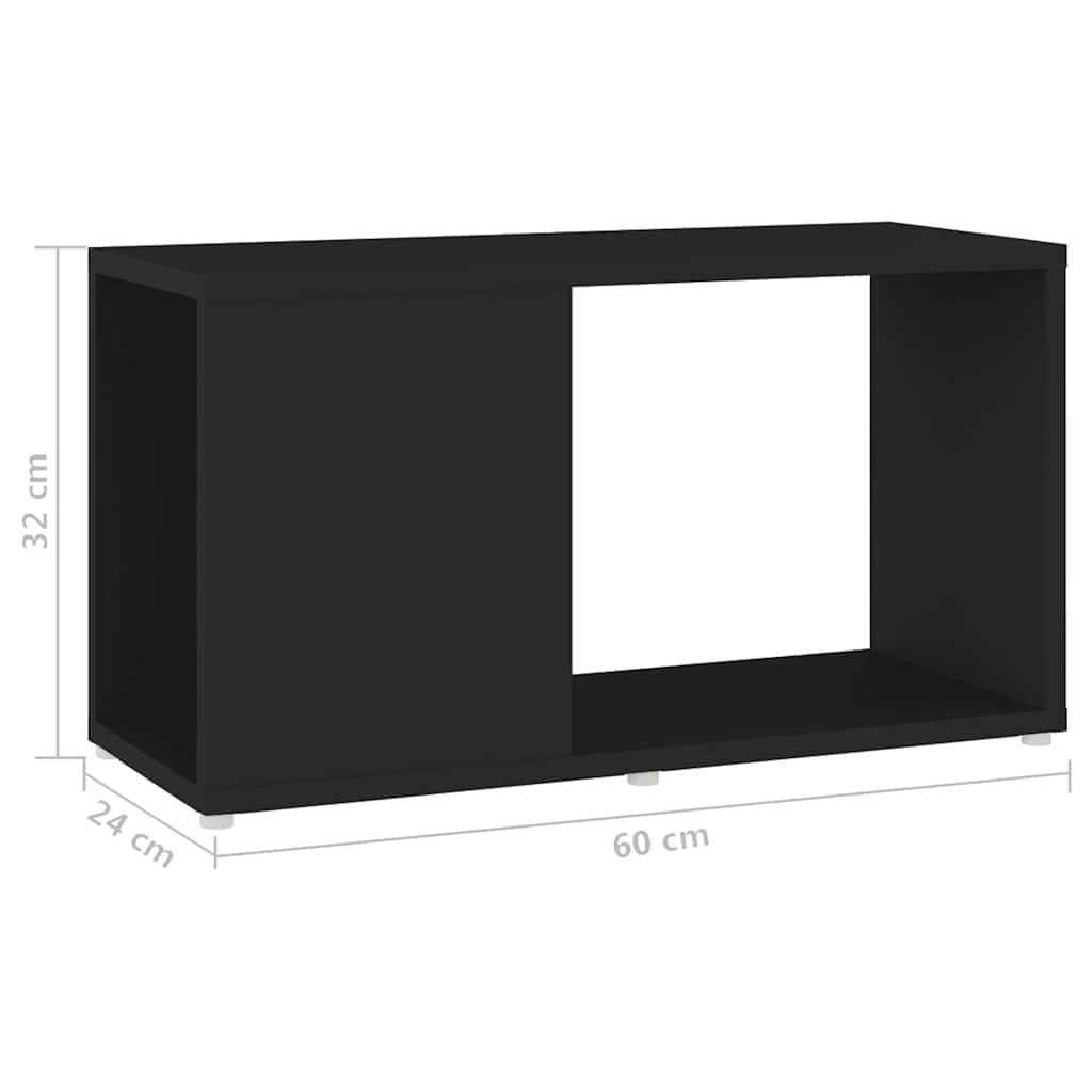 Mobile TV Nero 60x24x32 cm in Truciolato