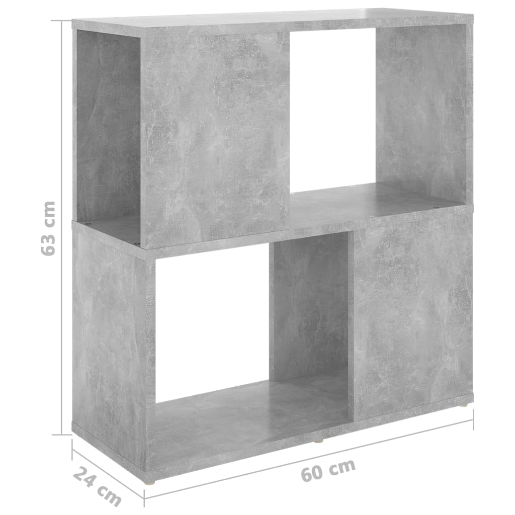 Libreria Grigio Cemento 60x24x63 cm in Truciolato
