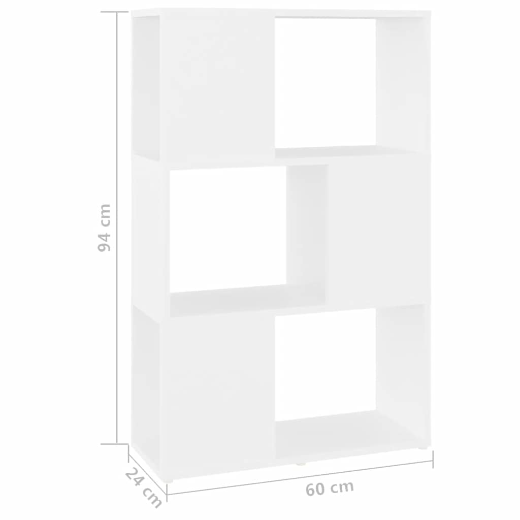 Libreria/Divisorio Bianco 60x24x96 cm in Legno Multistrato