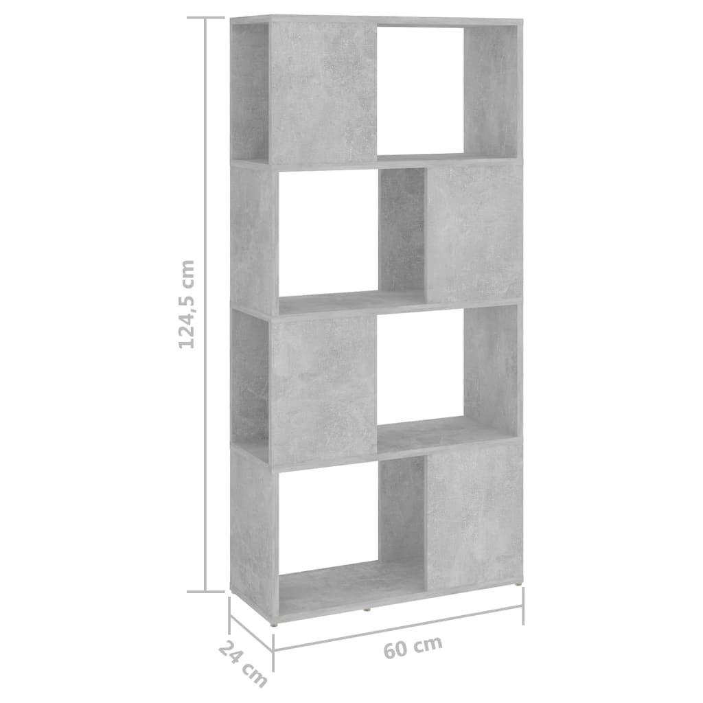 Libreria/Divisorio Grigio Cemento 60x24x124,5 cm