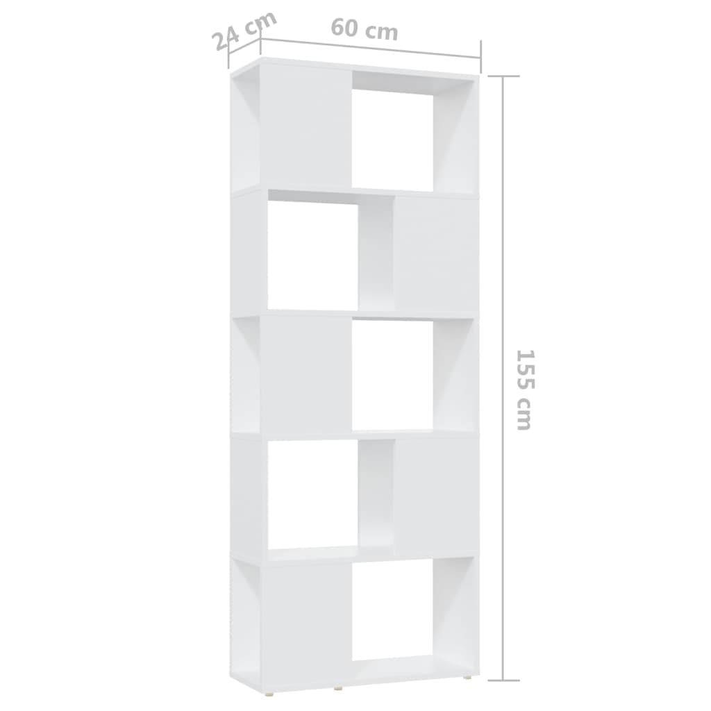 Libreria/Divisorio Bianco 60x24x155 cm in Truciolato