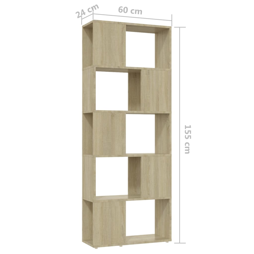 Libreria/Divisorio Rovere Sonoma 60x24x155 cm