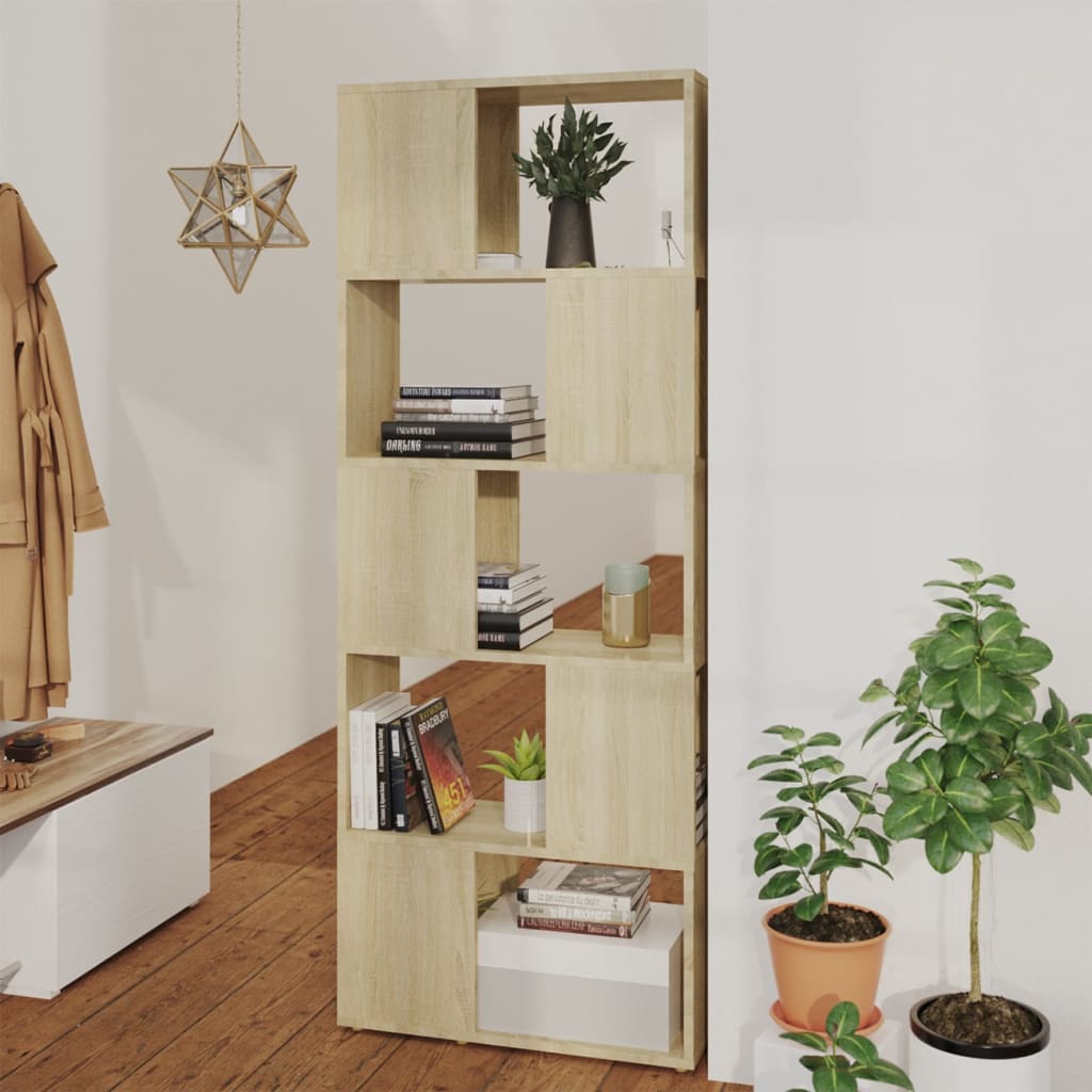 Libreria/Divisorio Rovere Sonoma 60x24x155 cm