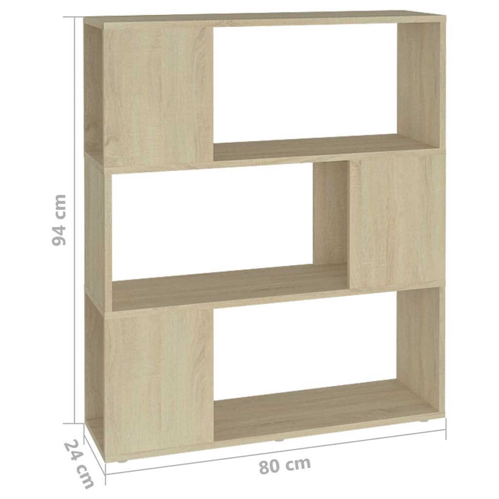 Libreria/Divisorio Rovere Sonoma 80x24x94 cm in Truciolato