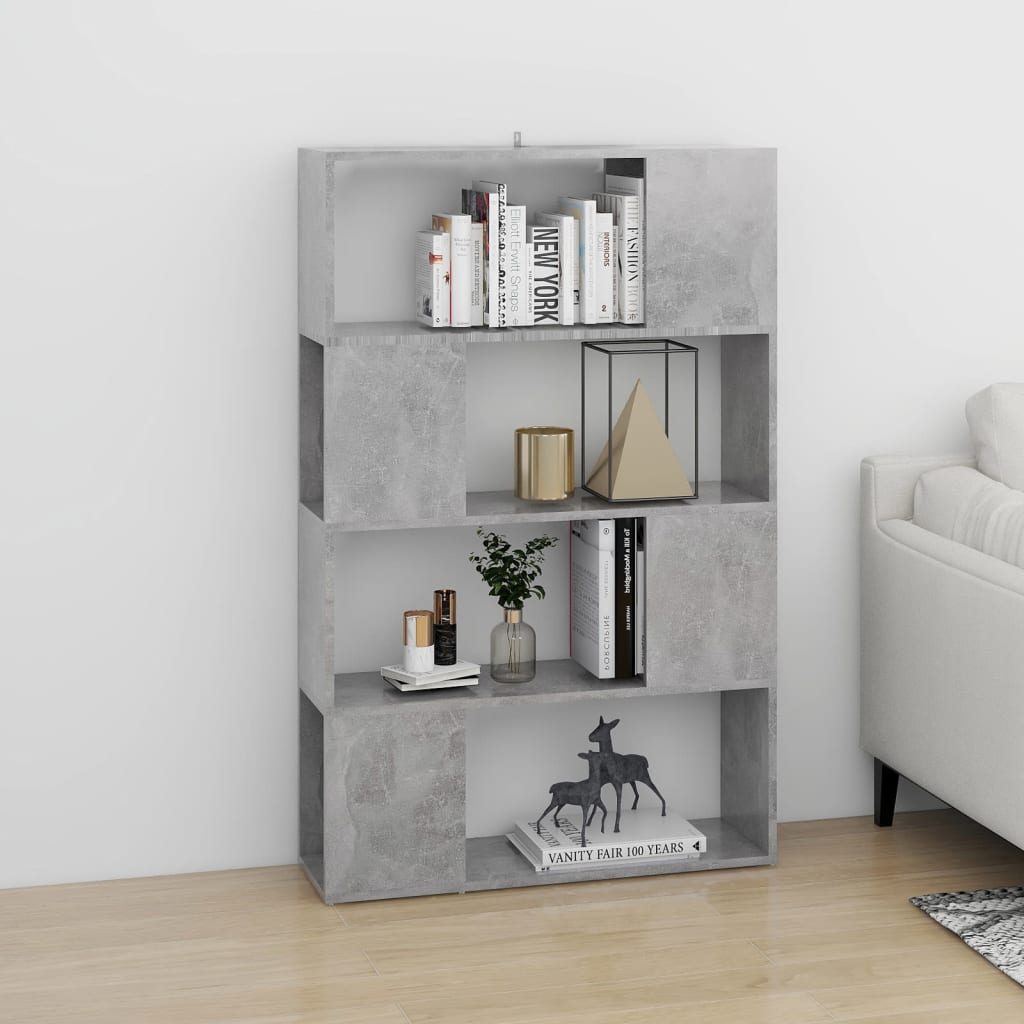 Libreria/Divisorio Grigio Cemento 80x24x124,5 cm in Truciolato