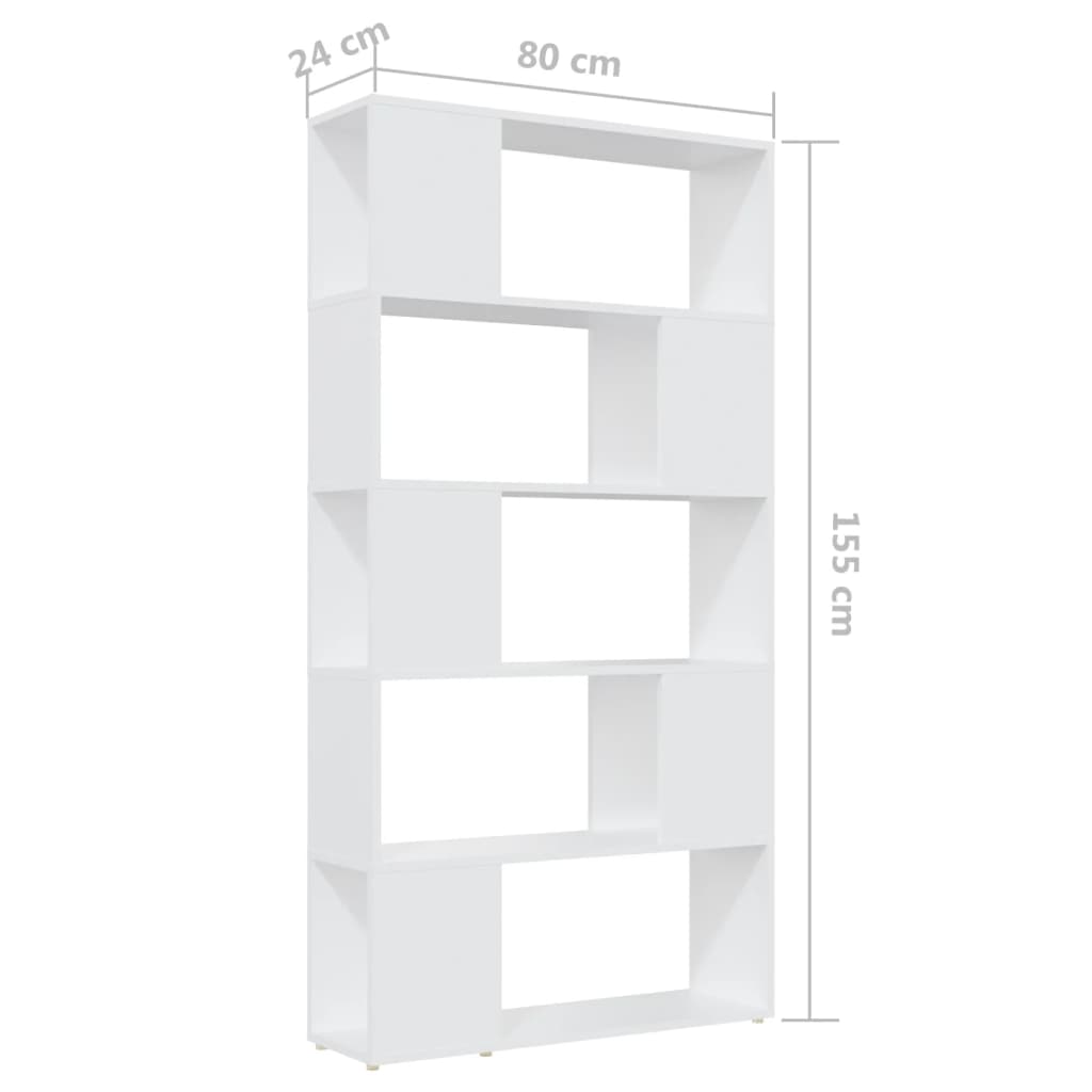 Libreria/Divisorio Bianco 80x24x155 cm in Truciolato