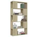 Libreria Divisorio Rovere Sonoma 80x24x155 cm in Truciolato