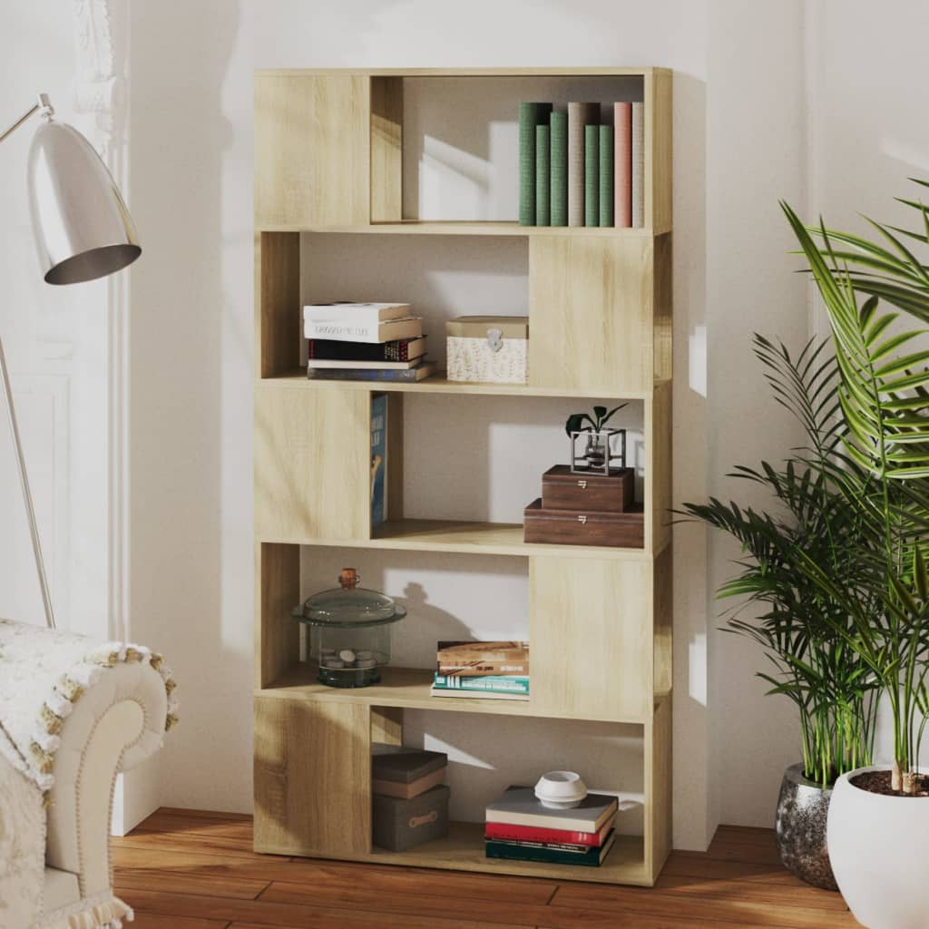 Libreria Divisorio Rovere Sonoma 80x24x155 cm in Truciolato