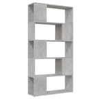 Libreria/Divisorio Grigio Cemento 80x24x155 cm in Truciolato