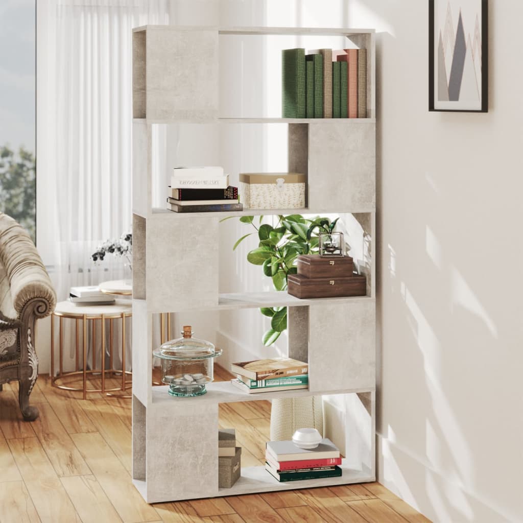 Libreria/Divisorio Grigio Cemento 80x24x155 cm in Truciolato