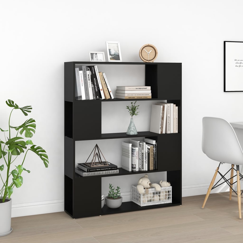Libreria/Divisorio Nero 100x24x124 cm