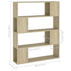 Libreria/Divisorio Rovere Sonoma 100x24x124 cm