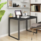 Scrivania per Computer Nera 110x60x73 cm in Legno Multistrato