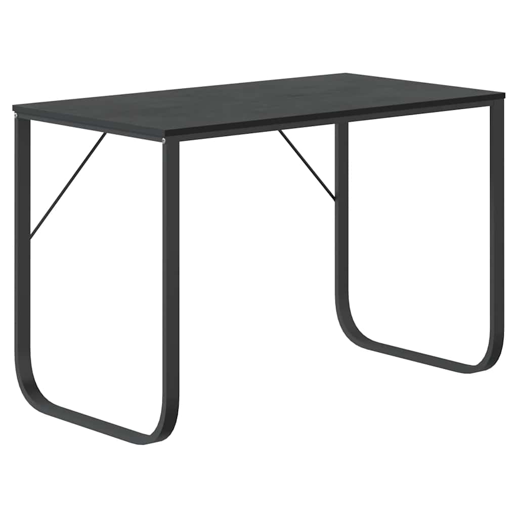 Scrivania per Computer Nera 110x60x73 cm in Legno Multistrato