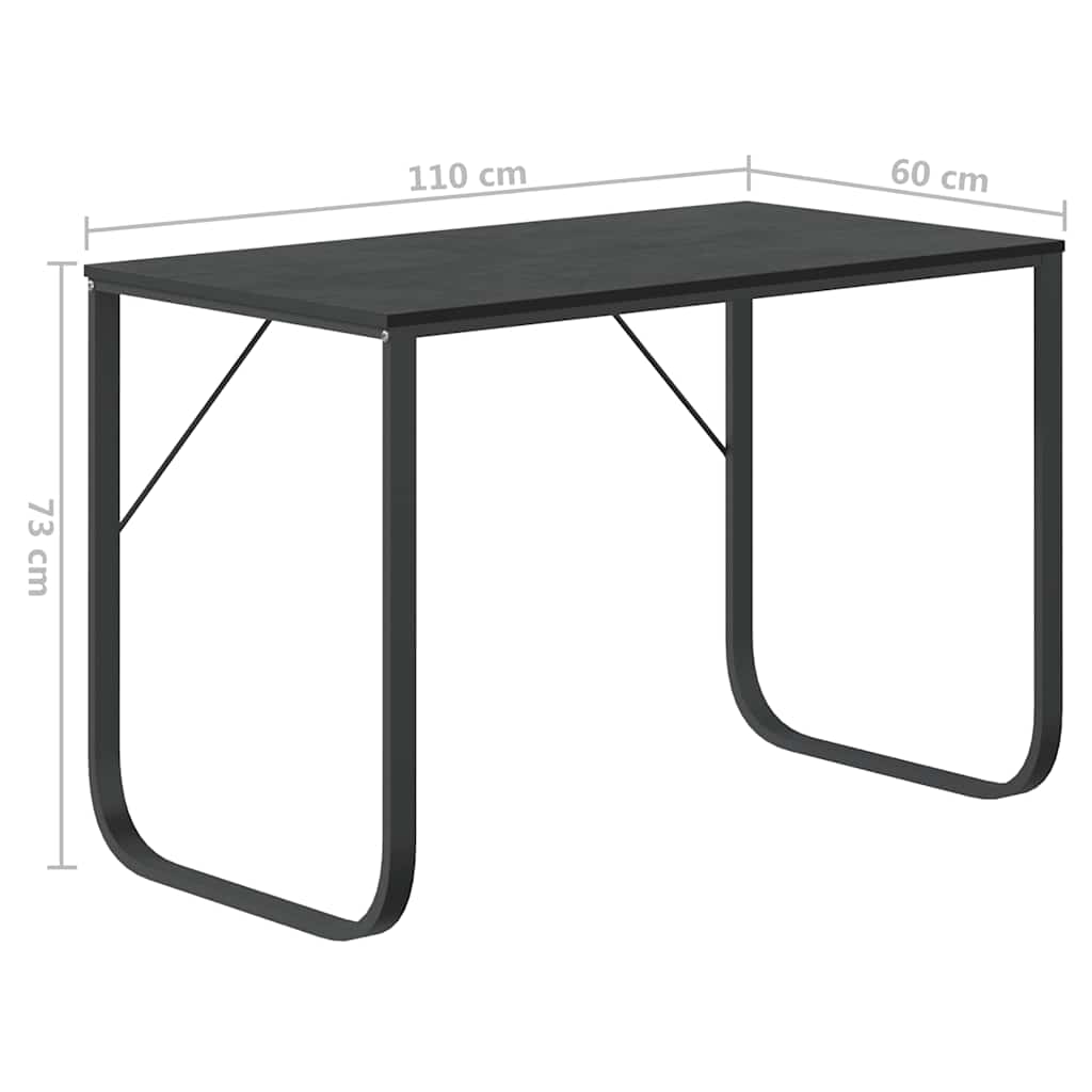 Scrivania per Computer Nera 110x60x73 cm in Legno Multistrato