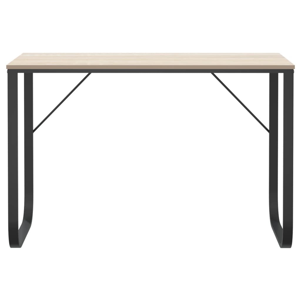 Scrivania Computer Nera e Rovere 110x60x73 cm Legno Multistrato
