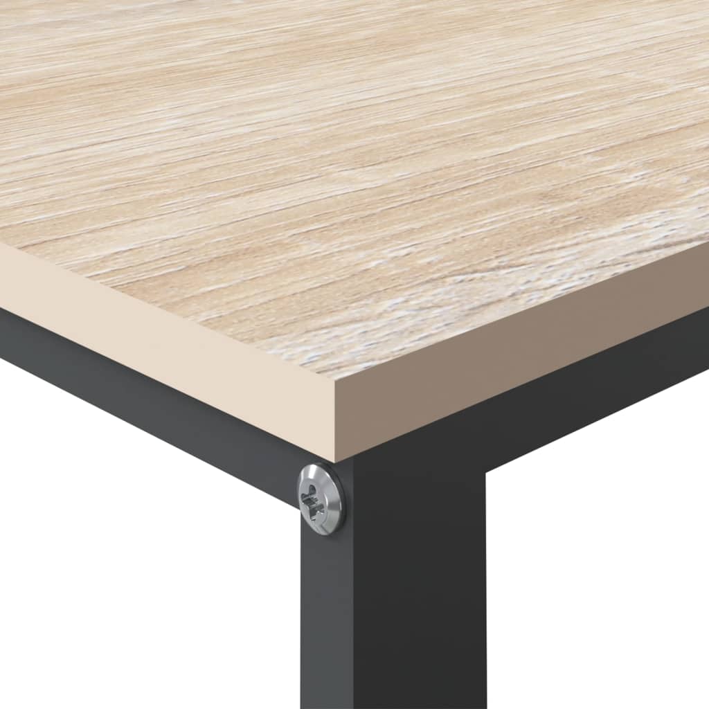 Scrivania Computer Nera e Rovere 110x60x73 cm Legno Multistrato