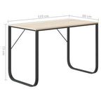Scrivania Computer Nera e Rovere 110x60x73 cm Legno Multistrato