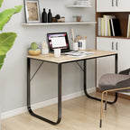 Scrivania Computer Nera e Rovere 110x60x73 cm Legno Multistrato