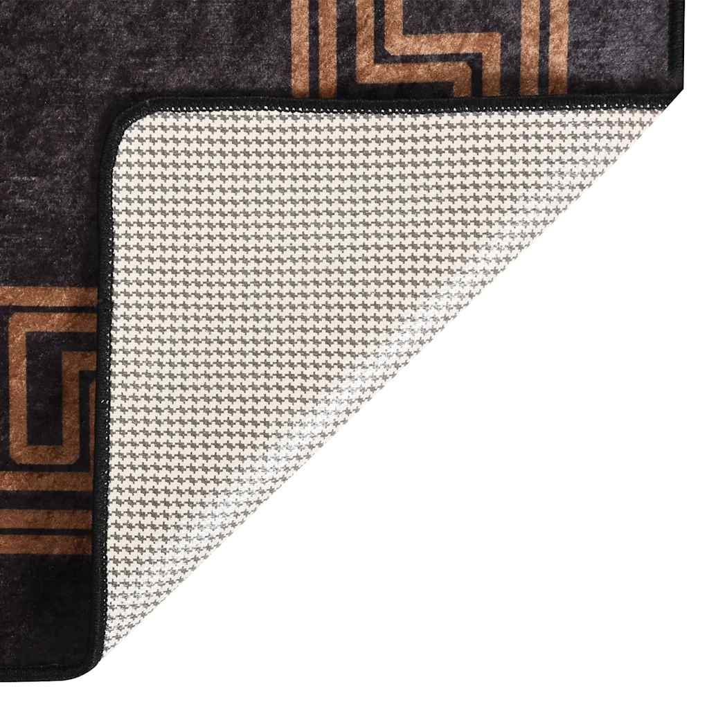Tappeto Lavabile 80x300 cm Nero e Oro