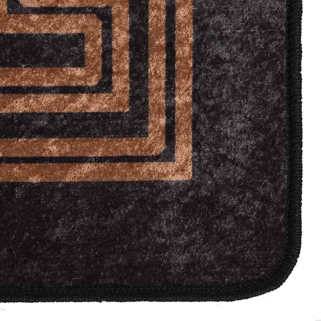 Tappeto Lavabile 160x230 cm Nero e Oro