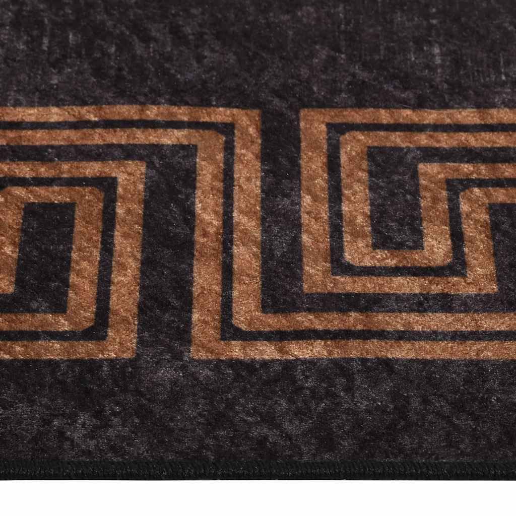 Tappeto Lavabile 160x230 cm Nero e Oro