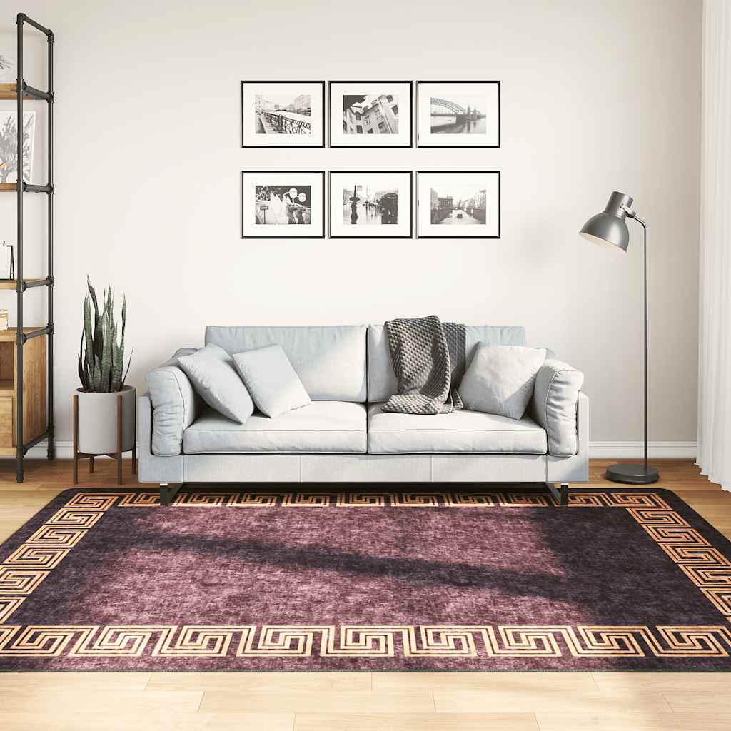Tappeto Lavabile 160x230 cm Nero e Oro