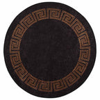 Tappeto Lavabile φ120 cm Nero e Oro