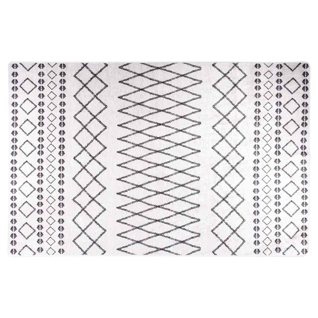 Tappeto Lavabile 80x150 cm Nero e Bianco
