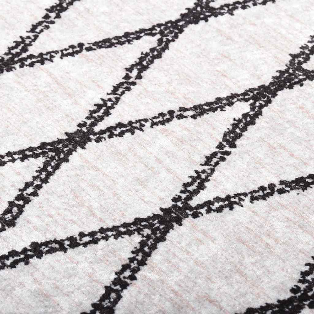Tappeto Lavabile 80x150 cm Nero e Bianco