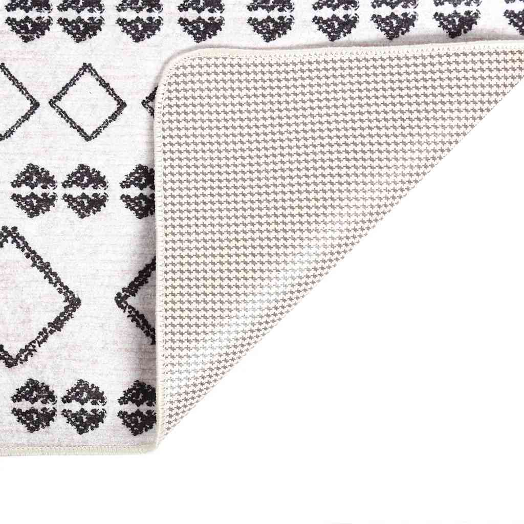 Tappeto Lavabile 80x150 cm Nero e Bianco