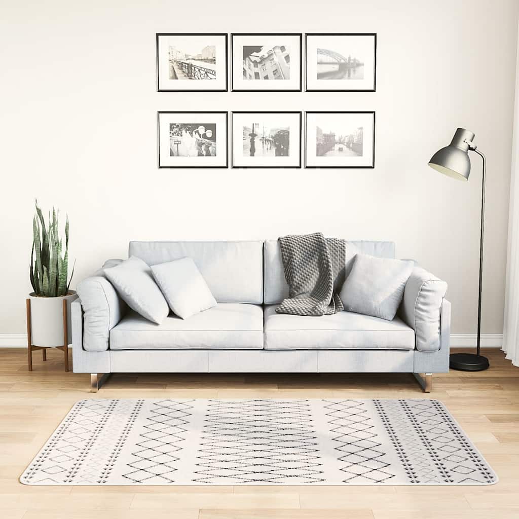 Tappeto Lavabile 80x150 cm Nero e Bianco