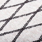 Tappeto Lavabile 80x300 cm Nero e Bianco