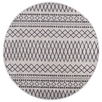 Tappeto Lavabile φ120 cm Nero e Bianco
