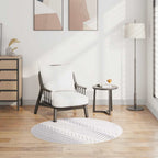 Tappeto Lavabile φ120 cm Nero e Bianco