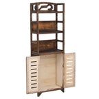 Vetrina Marrone Scuro 46x24x140 cm Legno Massello di Paulonia
